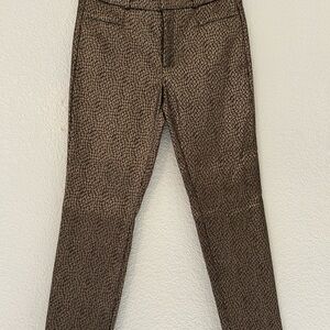 Banana Republic Shiny Gold Cheetah Print Sloan Pants